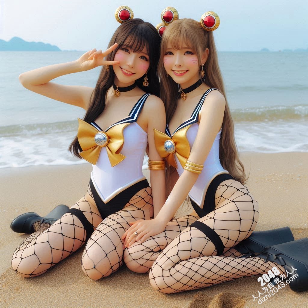 沙滩上的水手服诱惑：双胞胎女孩的夏日激情(33)