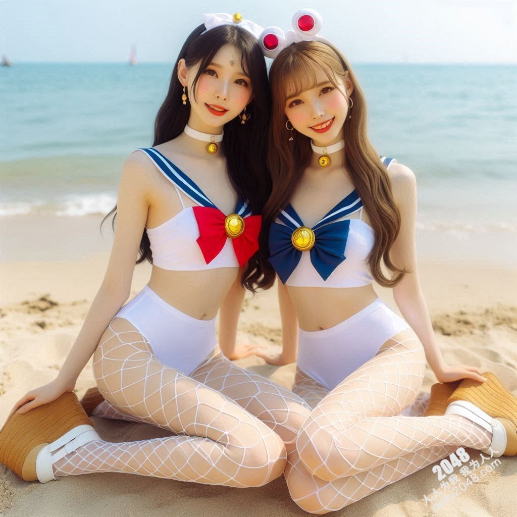 沙滩上的水手服诱惑：双胞胎女孩的夏日激情(36)