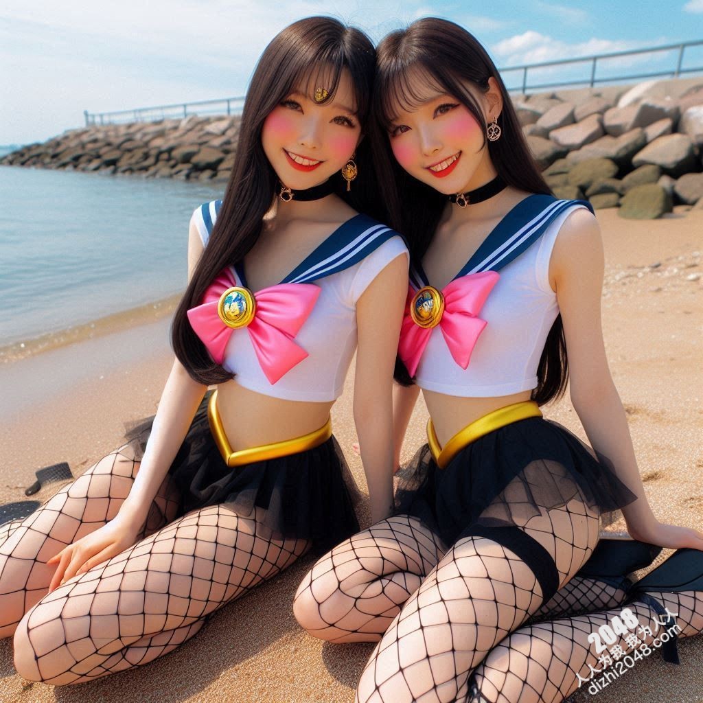 沙滩上的水手服诱惑：双胞胎女孩的夏日激情(38)