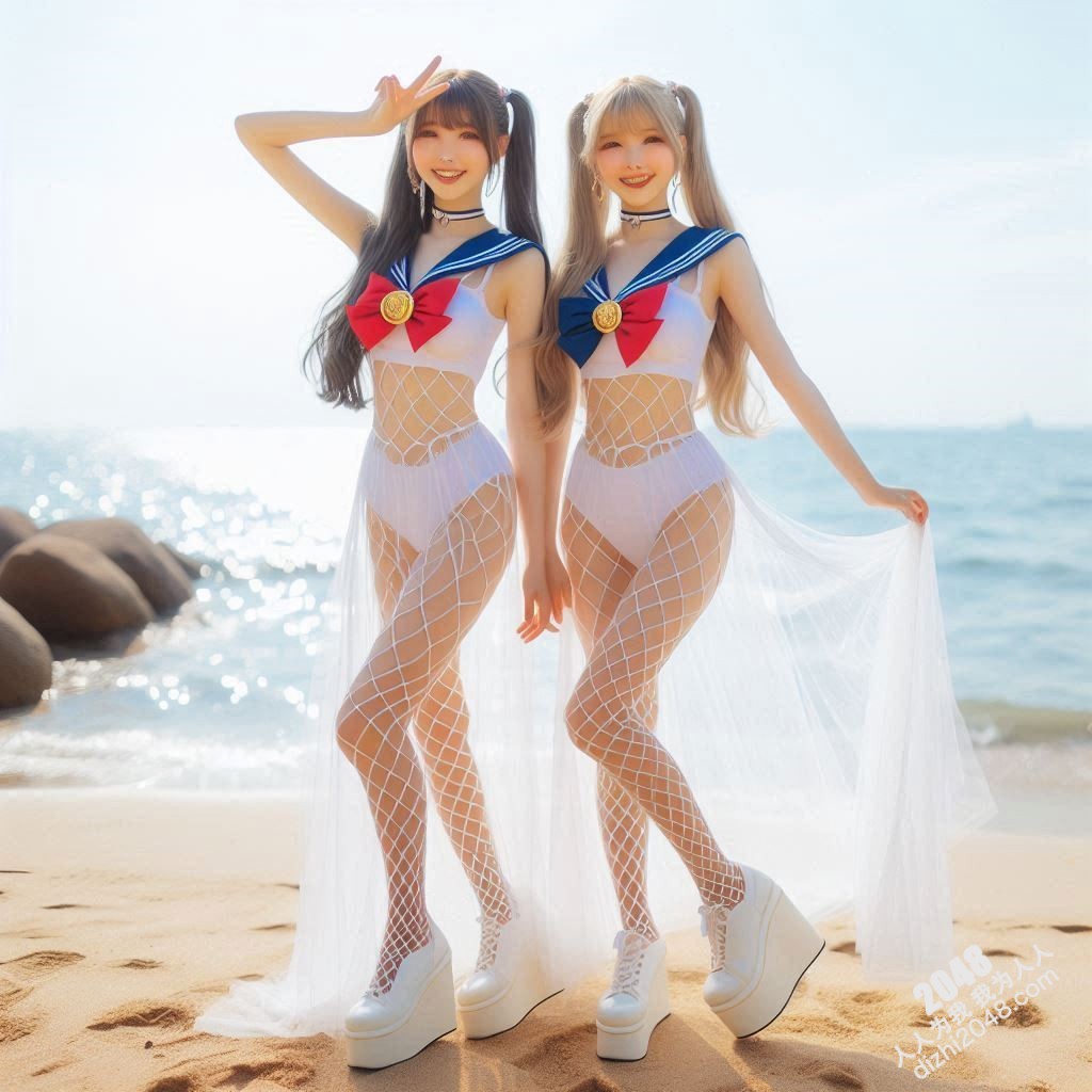 沙滩上的水手服诱惑：双胞胎女孩的夏日激情(47)