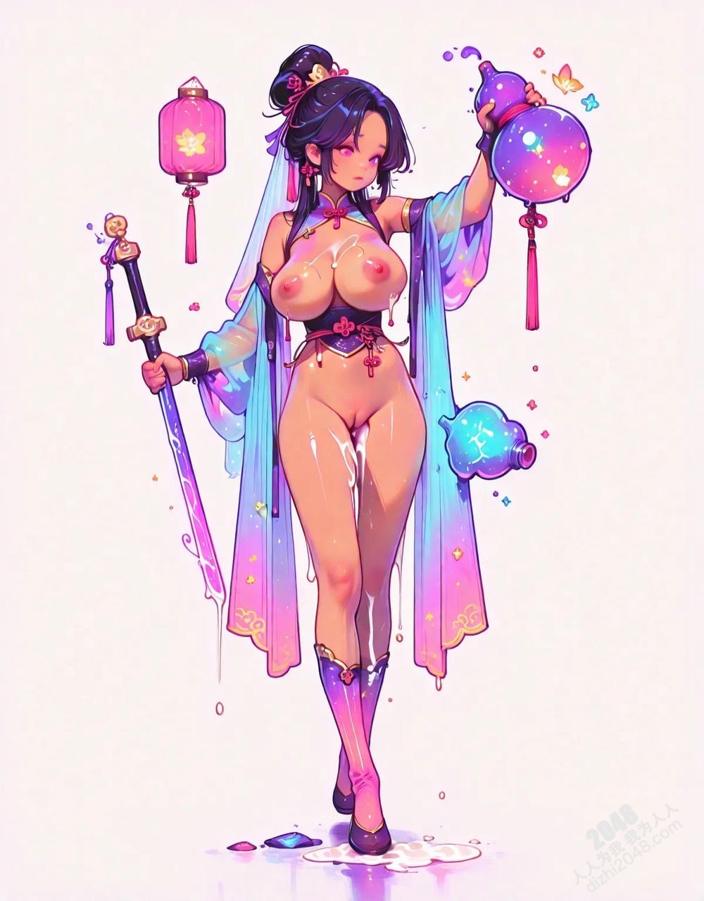 霓裳羽衣仙子：绝美古風仙俠少女立绘，高清大图，诱惑满满，性感撩人，让人欲罢不能。