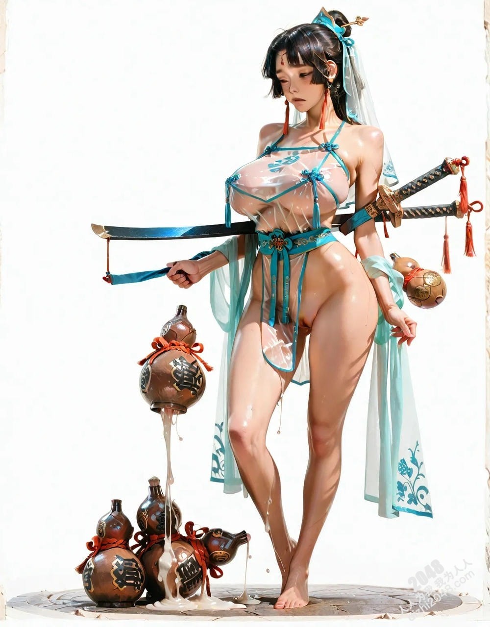 霓裳羽衣仙子：绝美古風仙俠少女立绘，高清大图，诱惑满满，性感撩人，让人欲罢不能。(20)