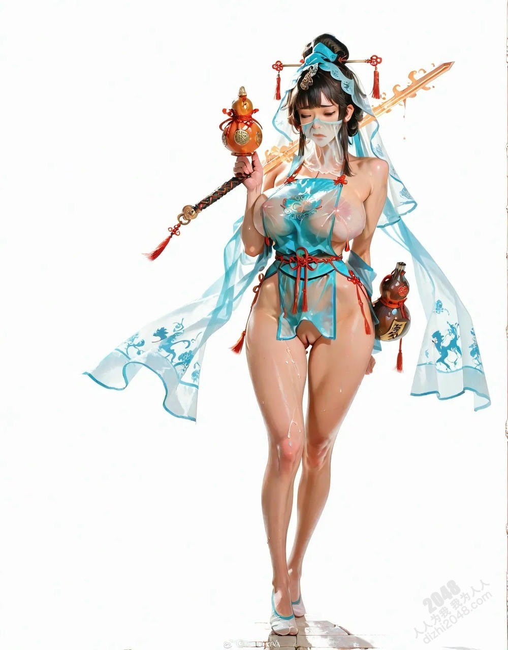 霓裳羽衣仙子：绝美古風仙俠少女立绘，高清大图，诱惑满满，性感撩人，让人欲罢不能。(24)