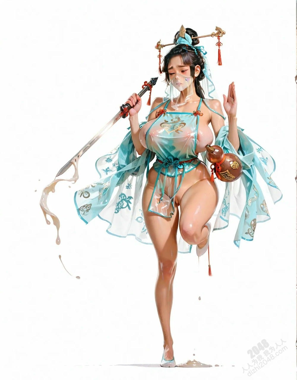 霓裳羽衣仙子：绝美古風仙俠少女立绘，高清大图，诱惑满满，性感撩人，让人欲罢不能。(23)