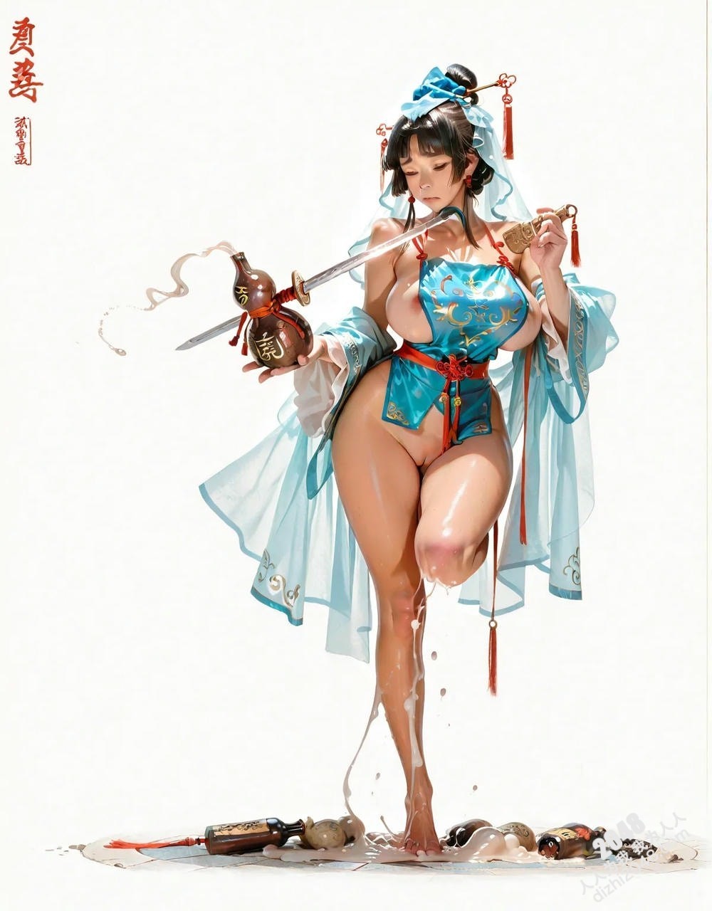 霓裳羽衣仙子：绝美古風仙俠少女立绘，高清大图，诱惑满满，性感撩人，让人欲罢不能。(25)
