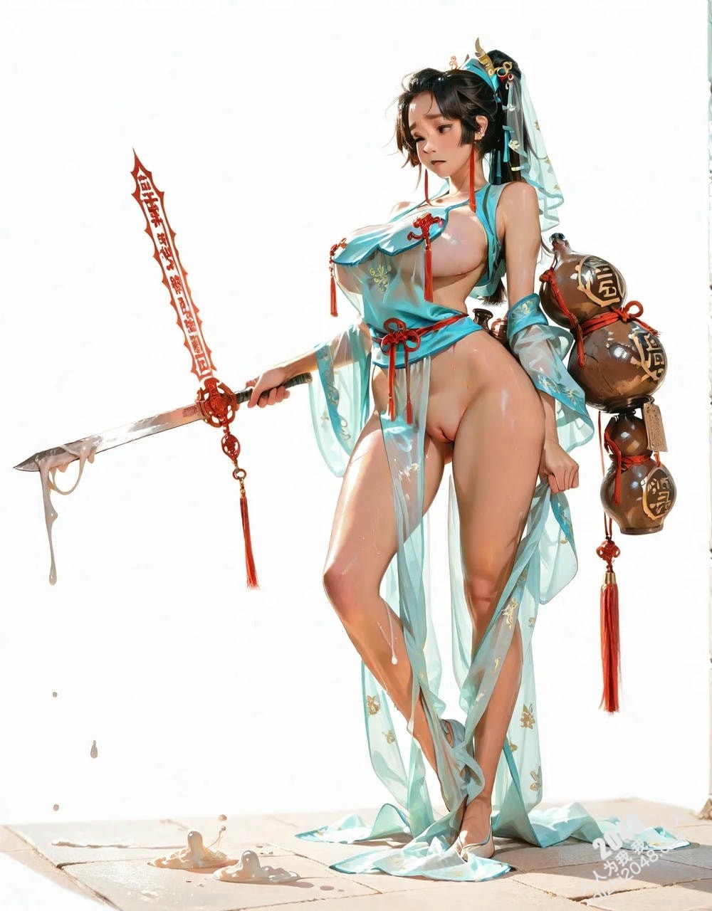 霓裳羽衣仙子：绝美古風仙俠少女立绘，高清大图，诱惑满满，性感撩人，让人欲罢不能。(27)