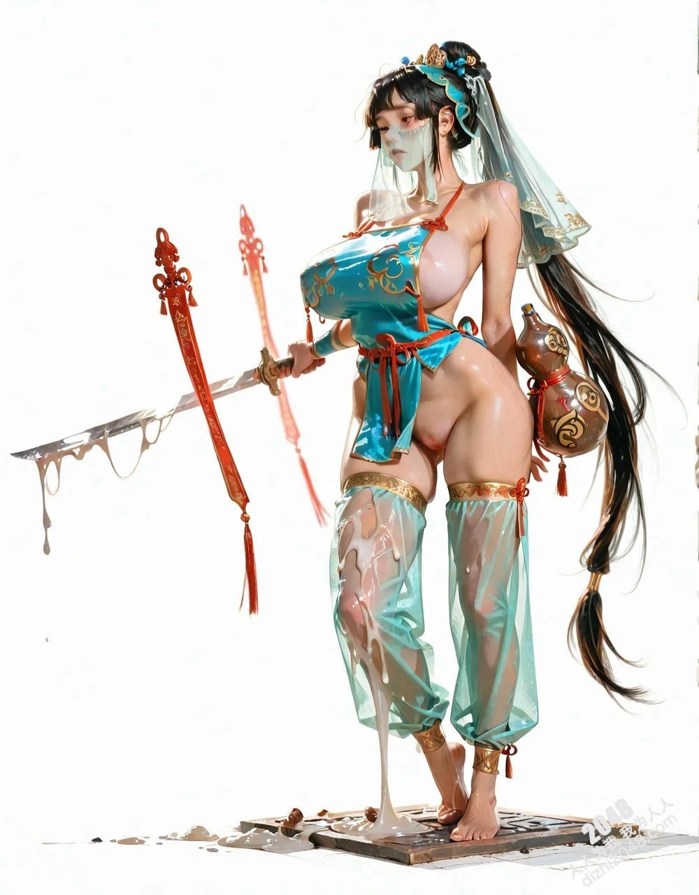霓裳羽衣仙子：绝美古風仙俠少女立绘，高清大图，诱惑满满，性感撩人，让人欲罢不能。(26)
