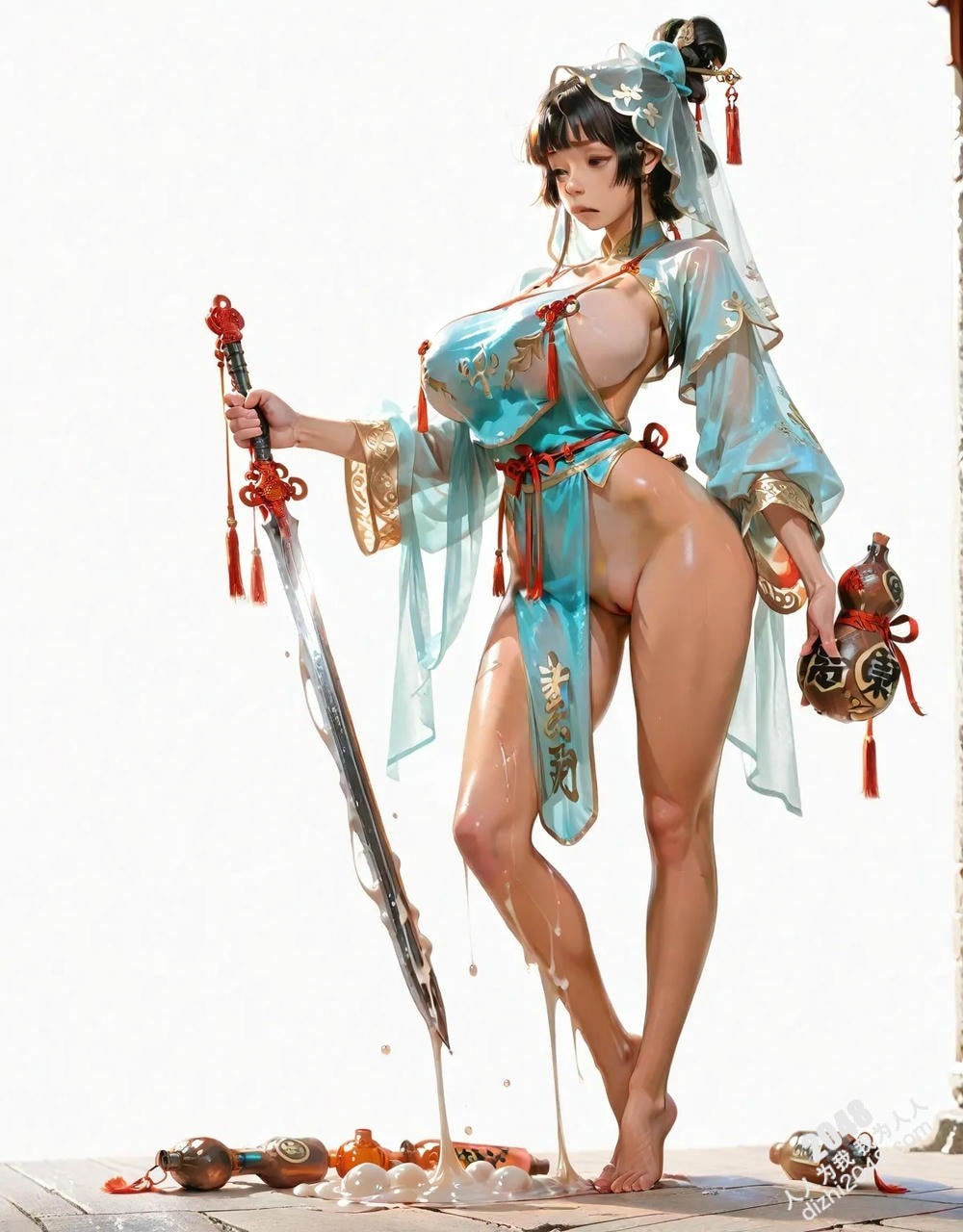 霓裳羽衣仙子：绝美古風仙俠少女立绘，高清大图，诱惑满满，性感撩人，让人欲罢不能。(28)