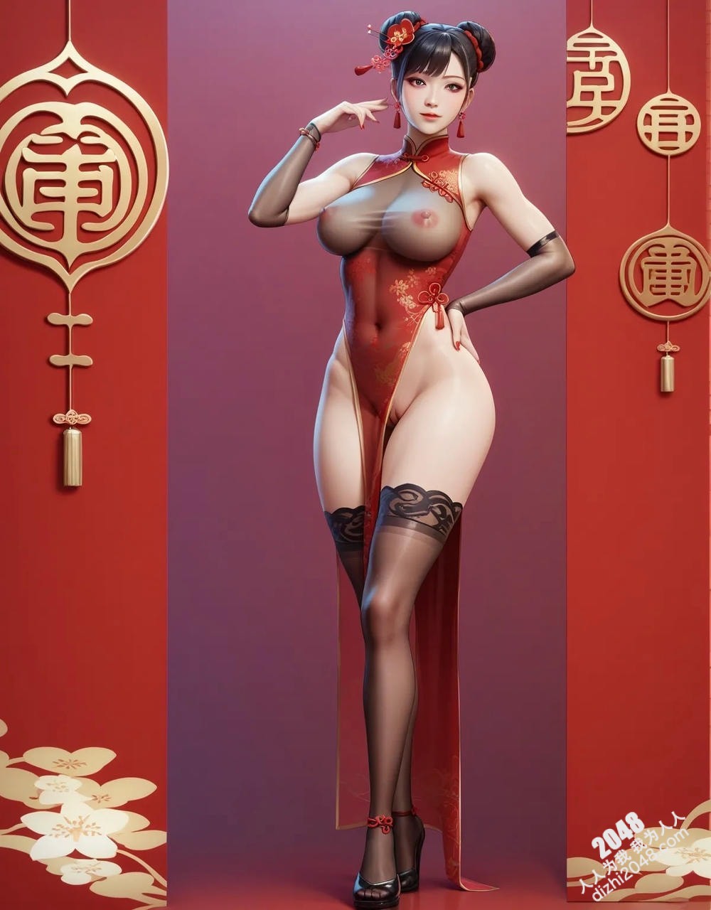 旗袍尤物：蛇年魅影，东方佳人2024新年写真(4)