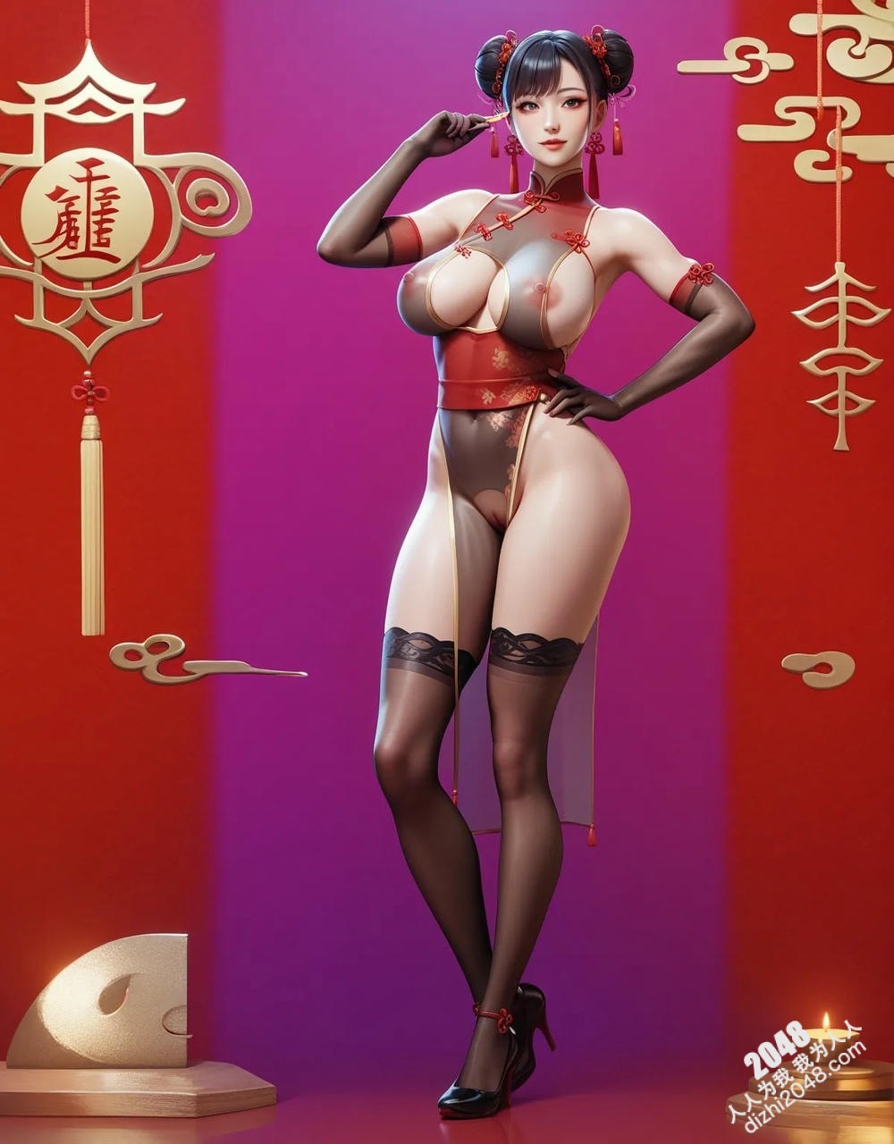 旗袍尤物：蛇年魅影，东方佳人2024新年写真(3)