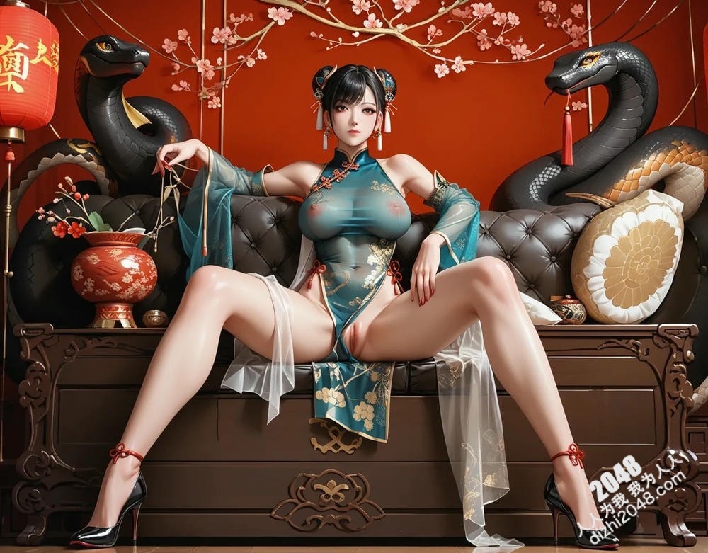 旗袍尤物：蛇年魅影，东方佳人2024新年写真(17)