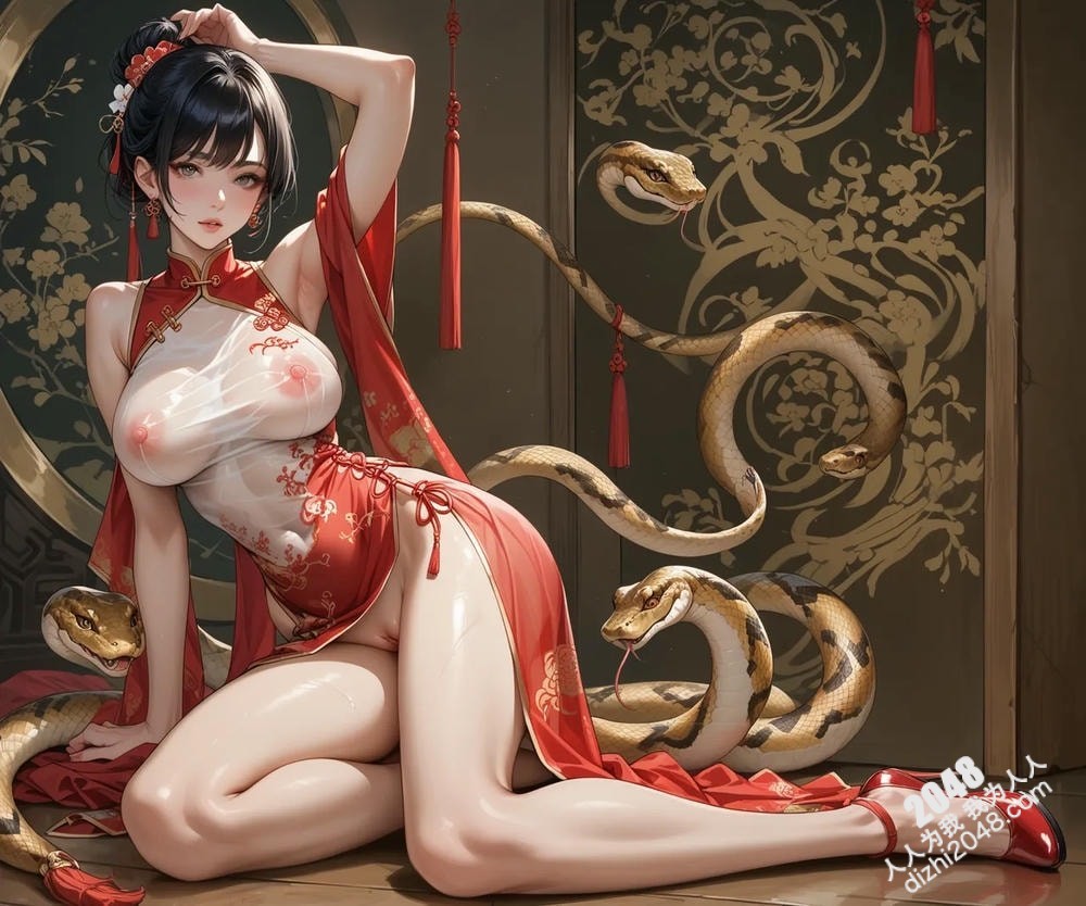 旗袍尤物：蛇年魅影，东方佳人2024新年写真(23)