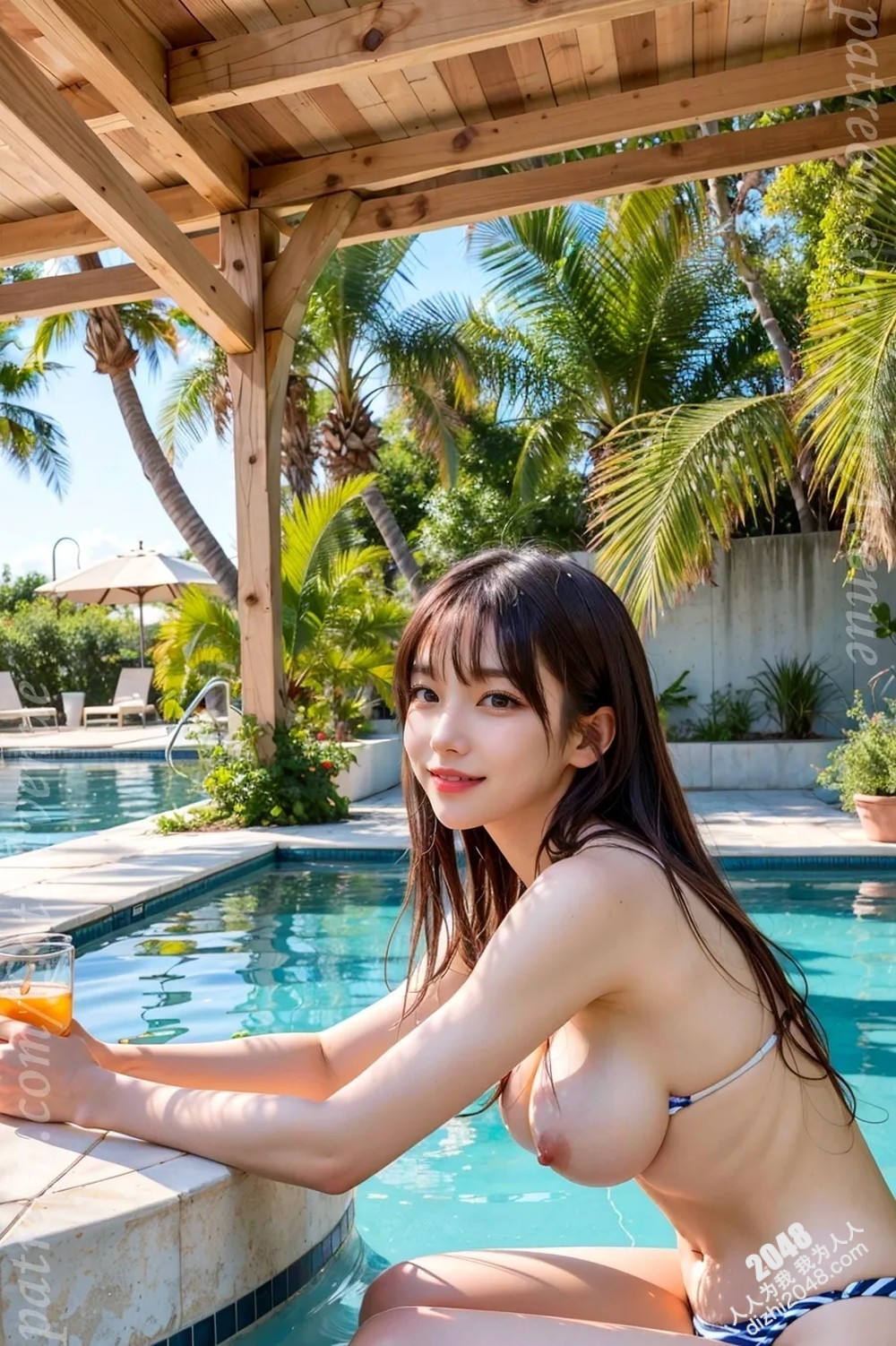 Rurina洛特泳池边比基尼写真：阳光、水花、完美曲线，夏日诱惑！(29)