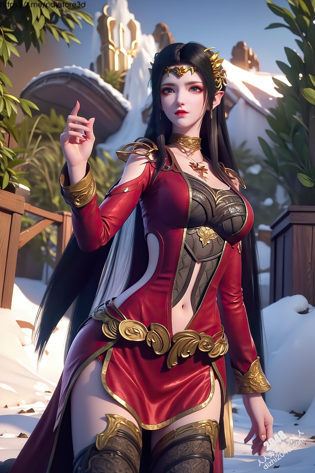 冰雪女王美杜莎的禁忌诱惑：天堂之戰高清写真，极寒之地绝色尤物，曼妙身姿，饱满酥胸，高清大图，令人窒息的诱惑(9)