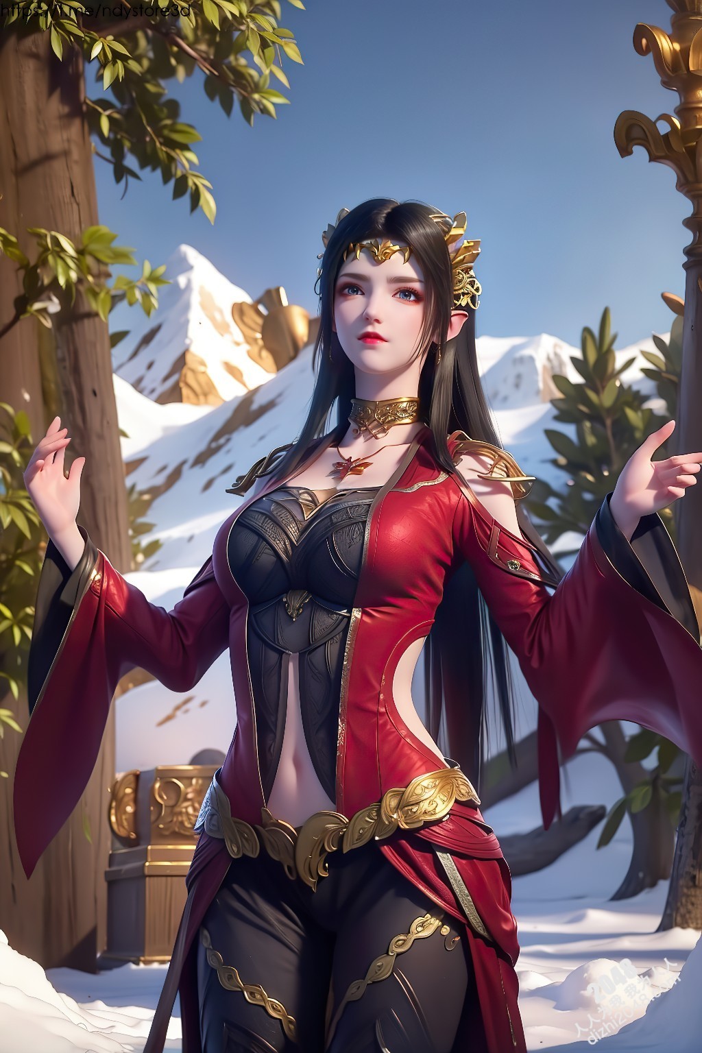 冰雪女王美杜莎的禁忌诱惑：天堂之戰高清写真，极寒之地绝色尤物，曼妙身姿，饱满酥胸，高清大图，令人窒息的诱惑(10)