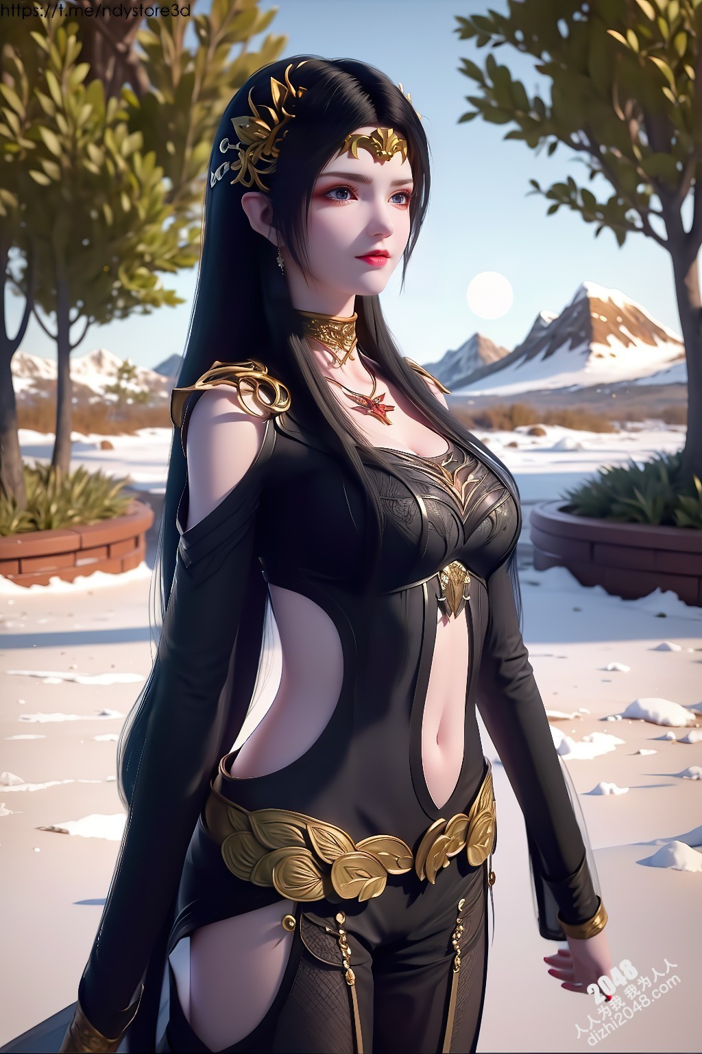 冰雪女王美杜莎的禁忌诱惑：天堂之戰高清写真，极寒之地绝色尤物，曼妙身姿，饱满酥胸，高清大图，令人窒息的诱惑(13)