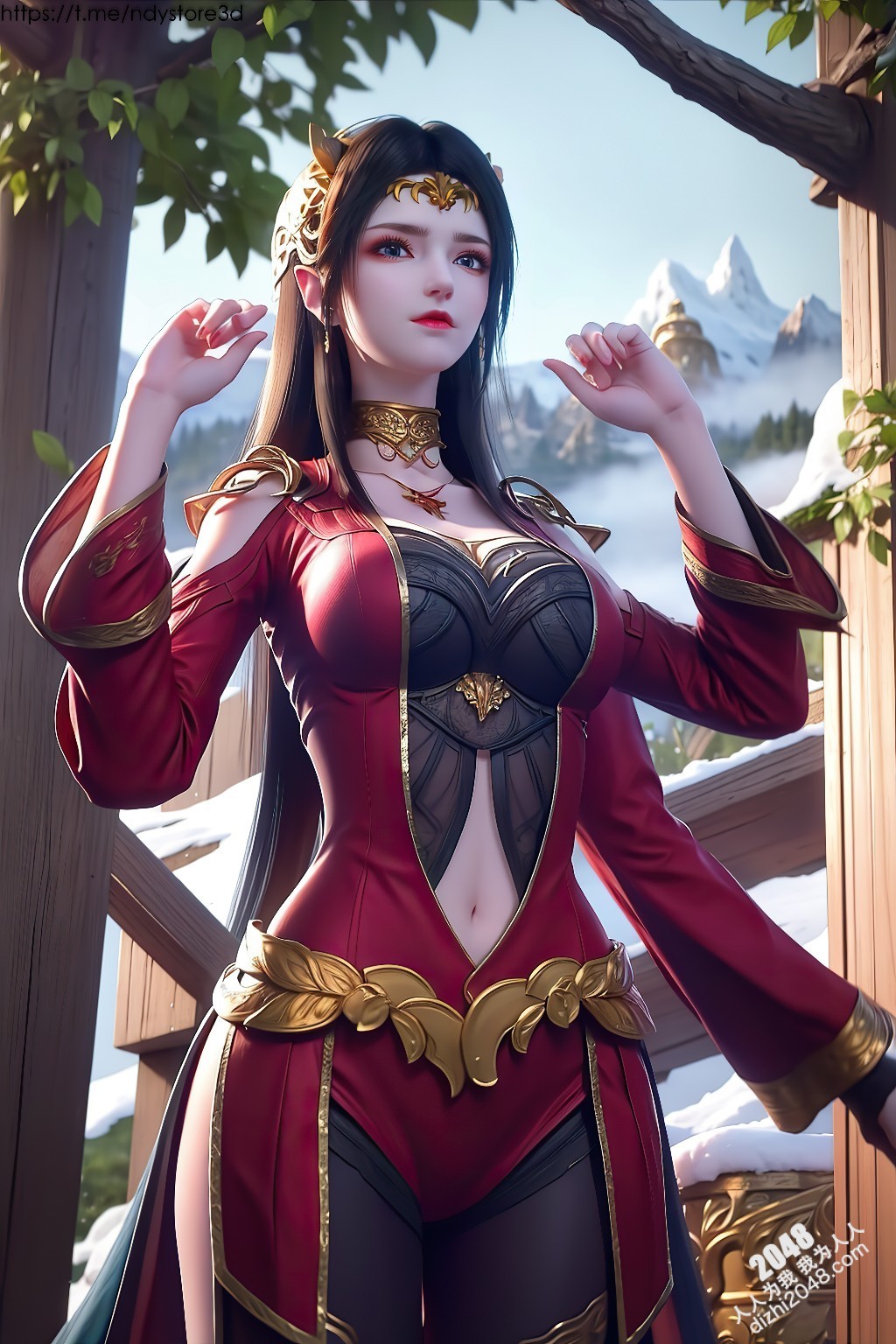 冰雪女王美杜莎的禁忌诱惑：天堂之戰高清写真，极寒之地绝色尤物，曼妙身姿，饱满酥胸，高清大图，令人窒息的诱惑(14)