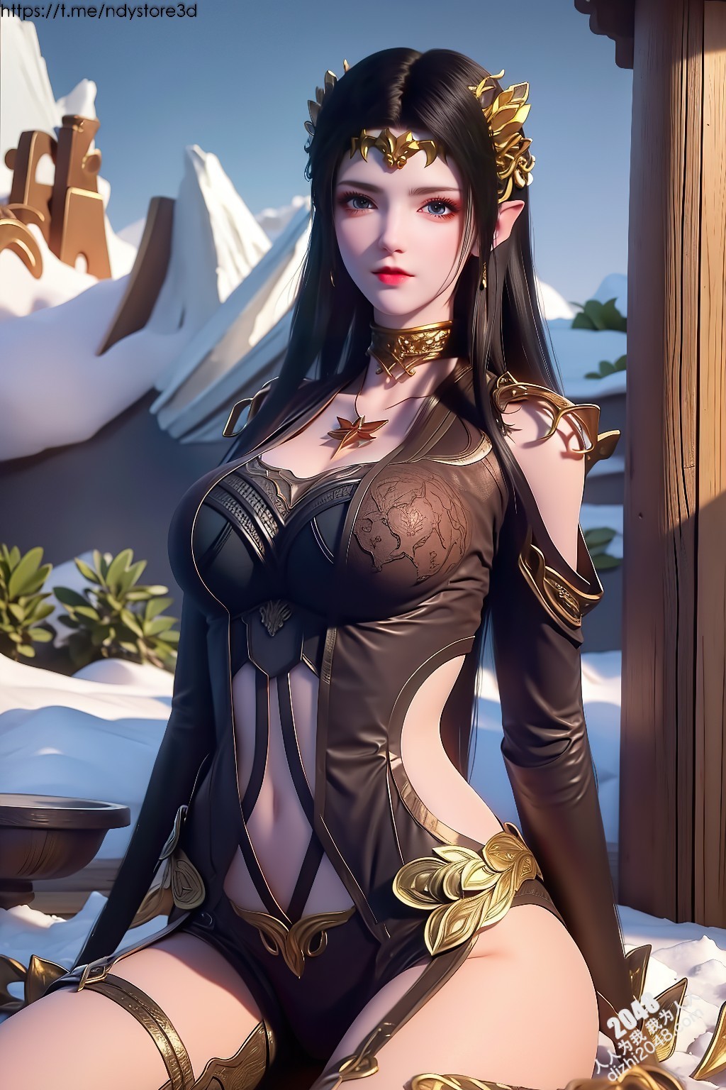 冰雪女王美杜莎的禁忌诱惑：天堂之戰高清写真，极寒之地绝色尤物，曼妙身姿，饱满酥胸，高清大图，令人窒息的诱惑(24)