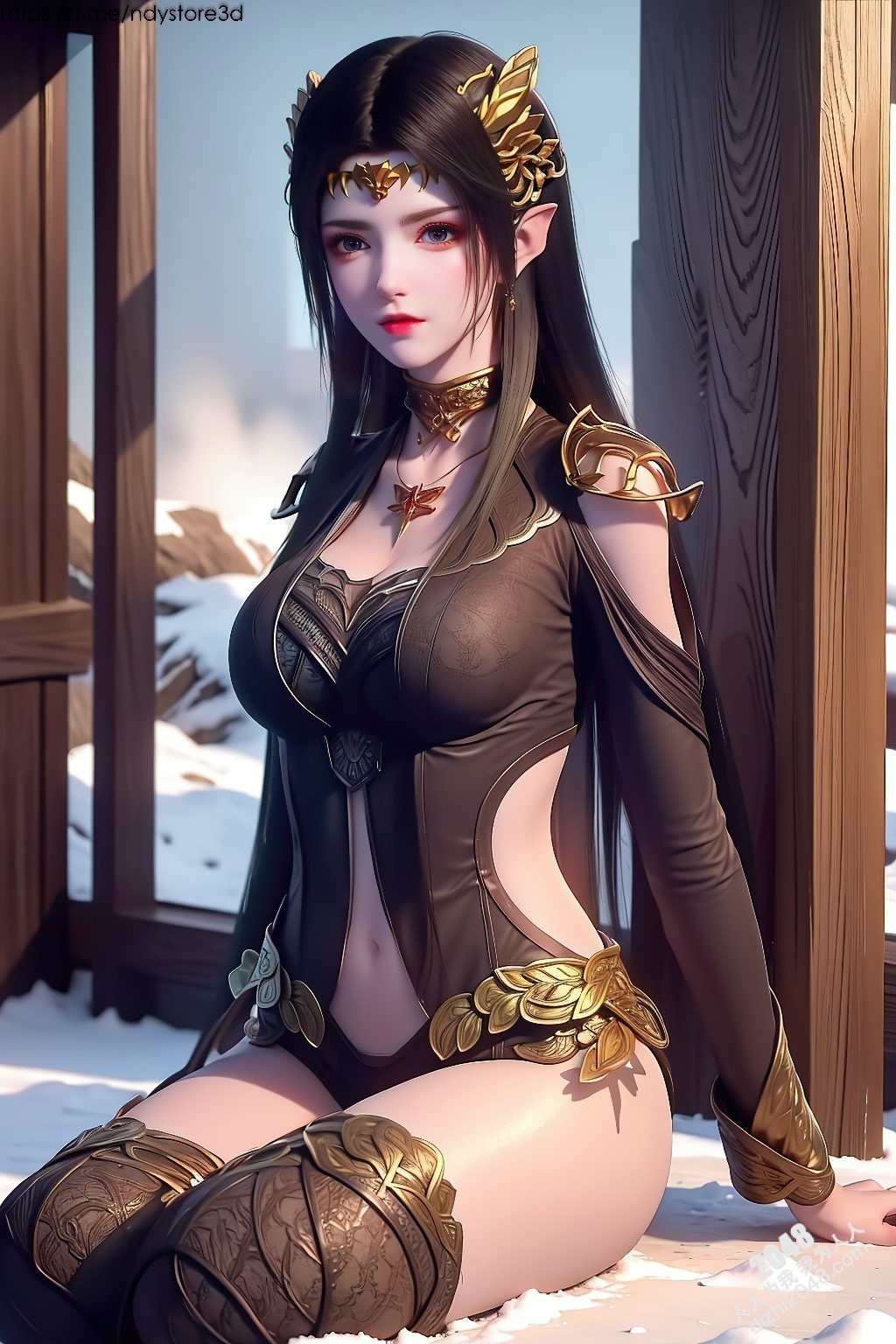 冰雪女王美杜莎的禁忌诱惑：天堂之戰高清写真，极寒之地绝色尤物，曼妙身姿，饱满酥胸，高清大图，令人窒息的诱惑(26)