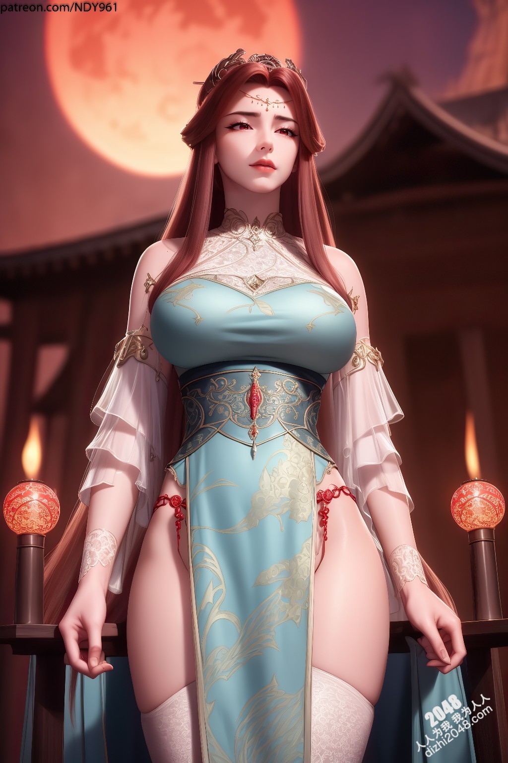 致灵文：精灵公主的禁忌诱惑—ndy148的绝美3D建模，高清大图，高清壁纸，二次元，3D建模，游戏角色，虚拟人物，性感，乳沟，傲人身材(11)