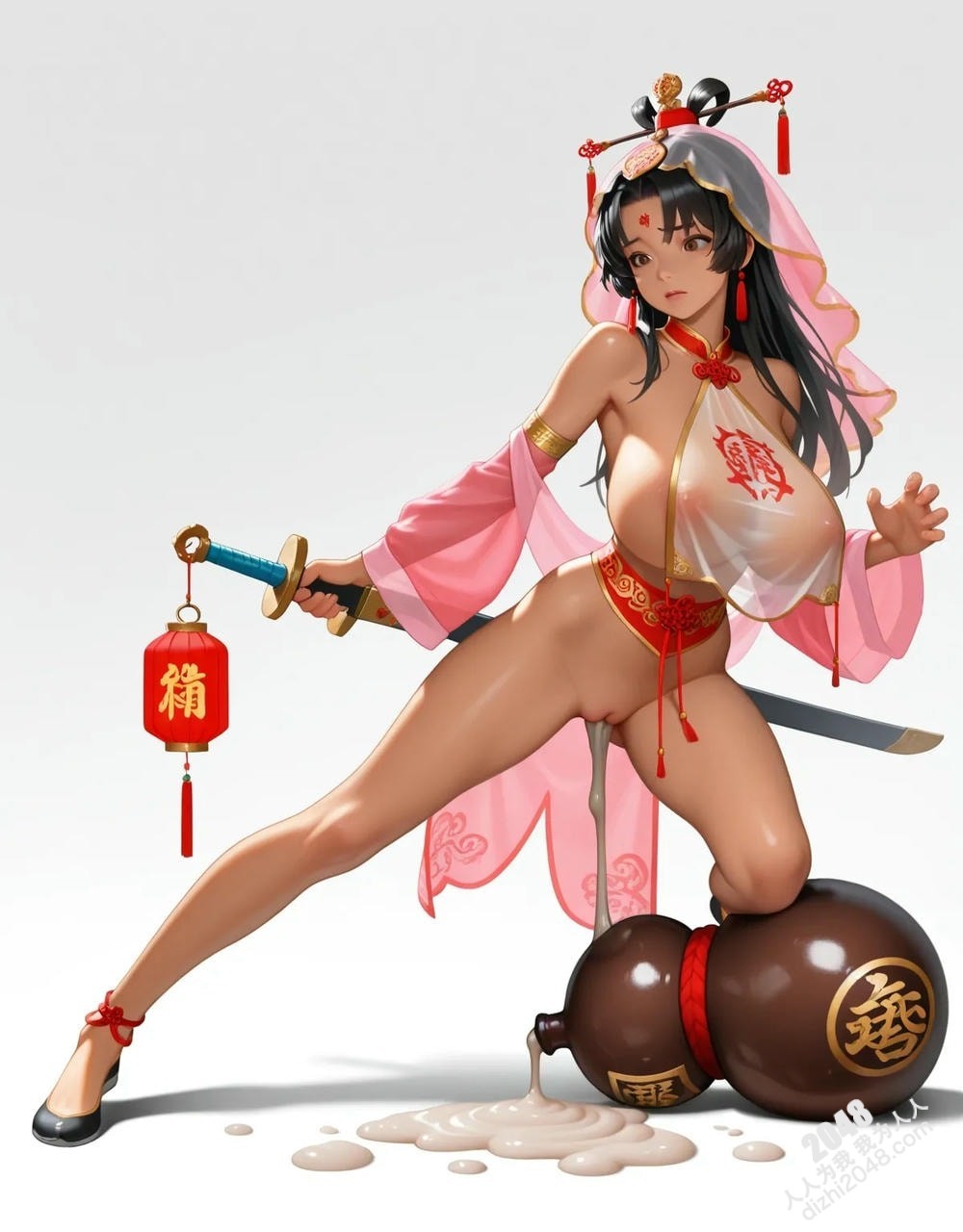 绝色仙侠少女：青丝如瀑，酥胸半露，宝剑在握，步步生莲(15)