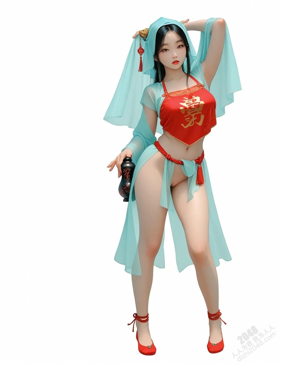 绝色仙侠少女：青丝如瀑，酥胸半露，宝剑在握，步步生莲(21)