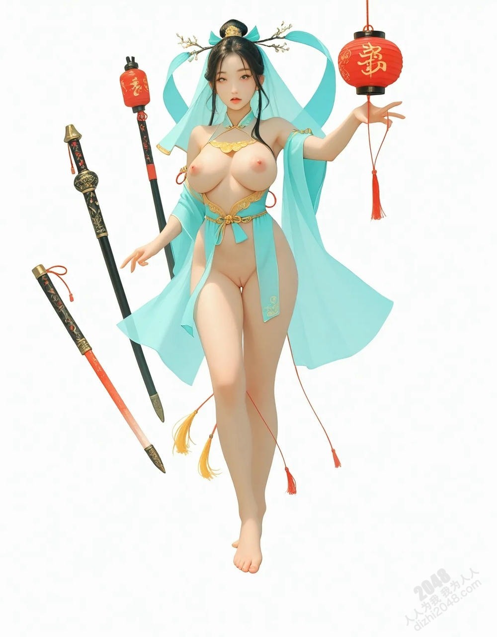 绝色仙侠少女：青丝如瀑，酥胸半露，宝剑在握，步步生莲(28)