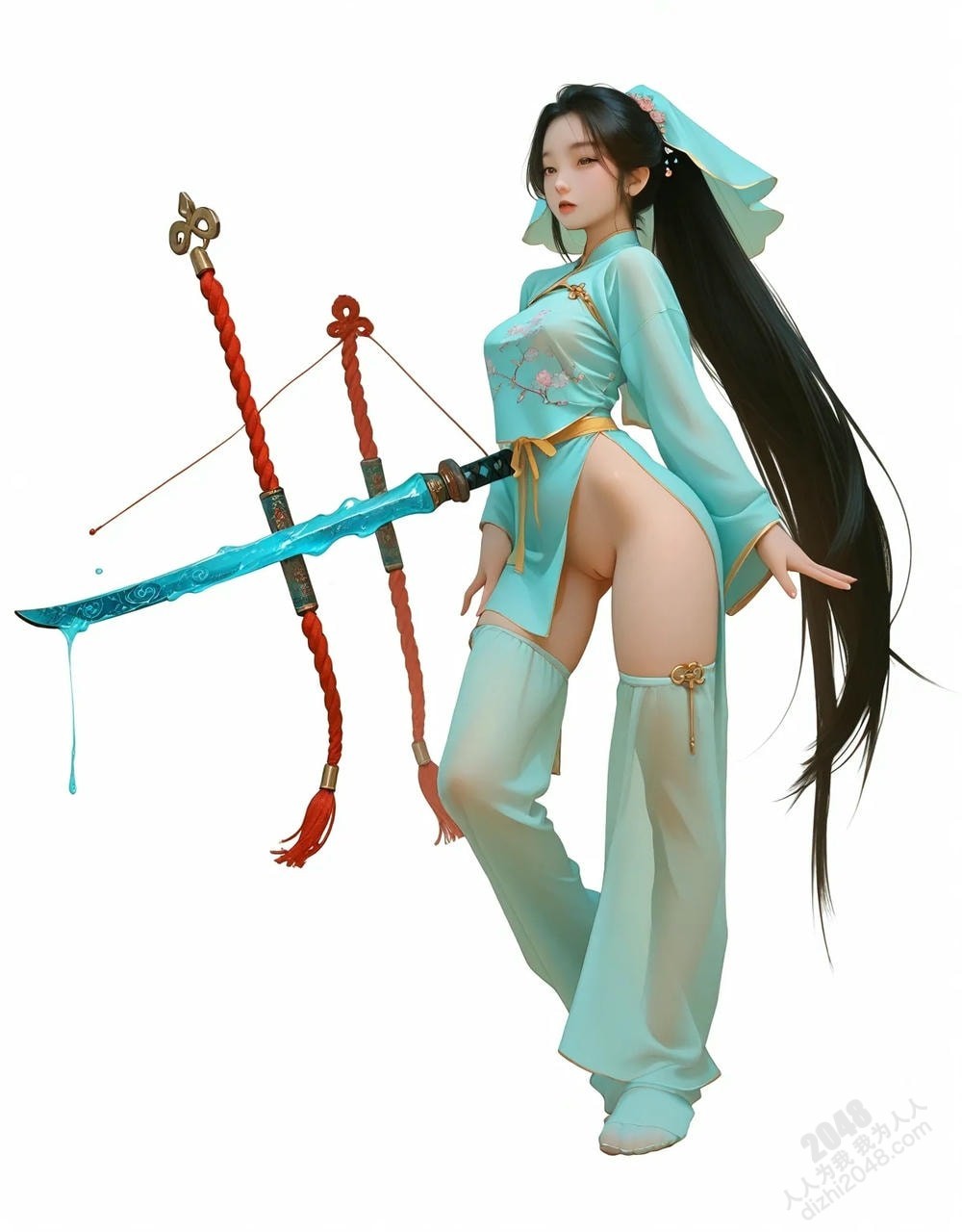 绝色仙侠少女：青丝如瀑，酥胸半露，宝剑在握，步步生莲(30)