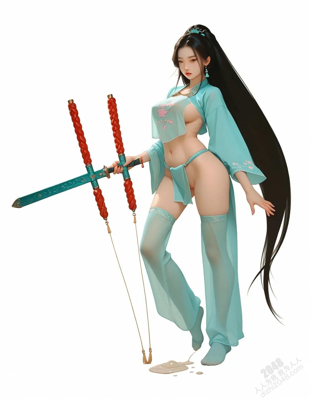 绝色仙侠少女：青丝如瀑，酥胸半露，宝剑在握，步步生莲(29)