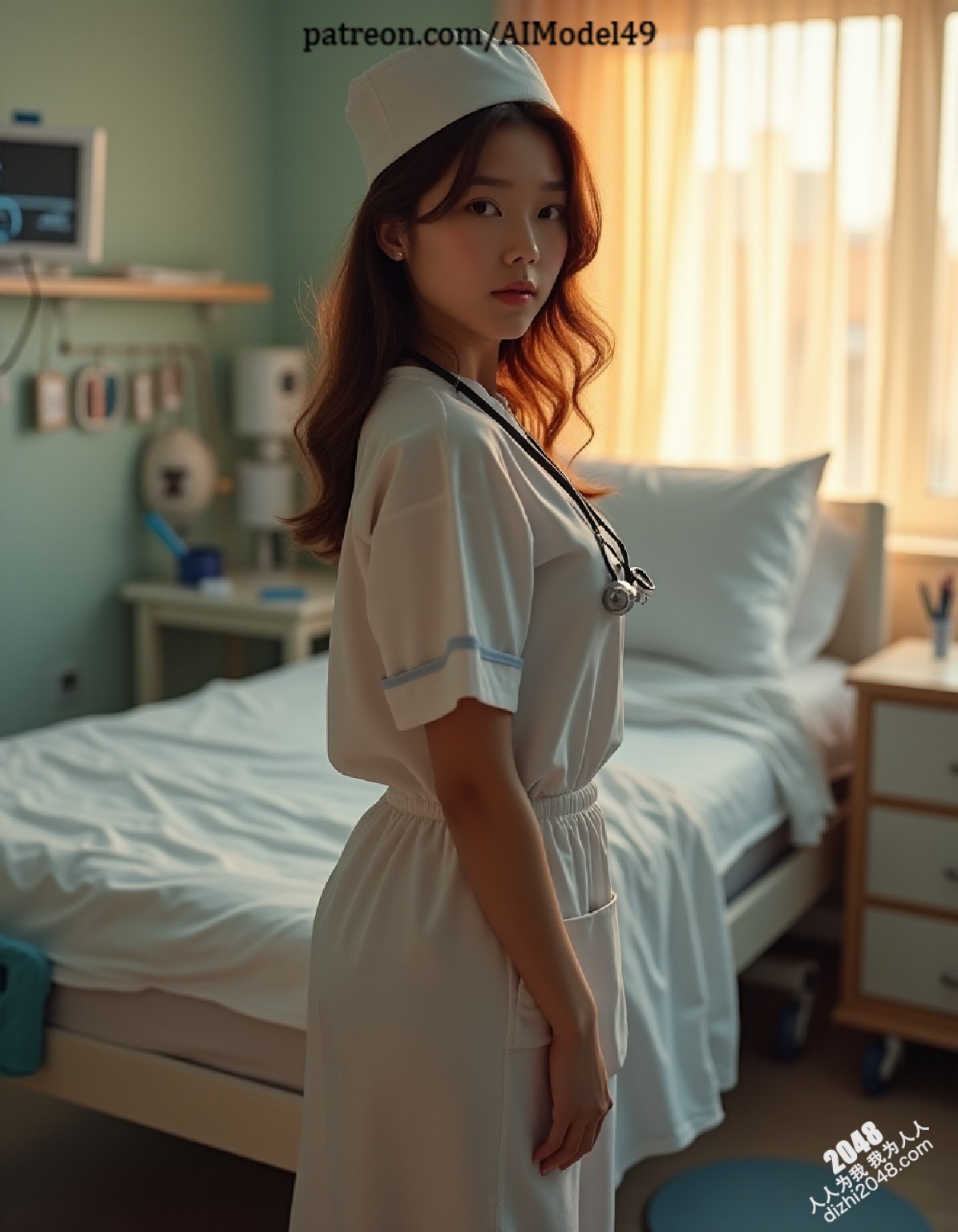 AI Model 49护士的秘密：制服诱惑下的致命吸引(2)