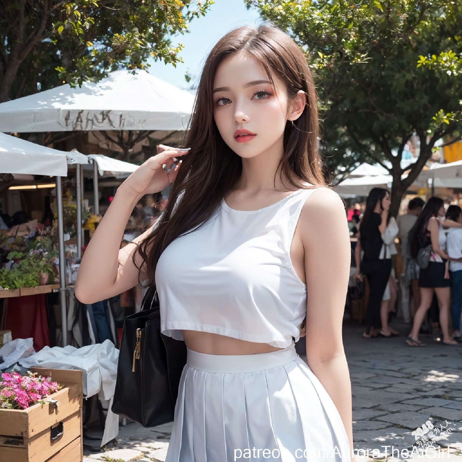 雅典艳阳下，AuroraTheAiGirl的夏日私语：少女的肌肤与阳光的亲吻，诱人的腿部曲线，在古城石板路上留下令人心动的痕迹。(2)