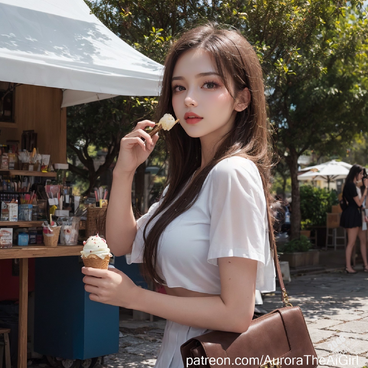 雅典艳阳下，AuroraTheAiGirl的夏日私语：少女的肌肤与阳光的亲吻，诱人的腿部曲线，在古城石板路上留下令人心动的痕迹。(8)