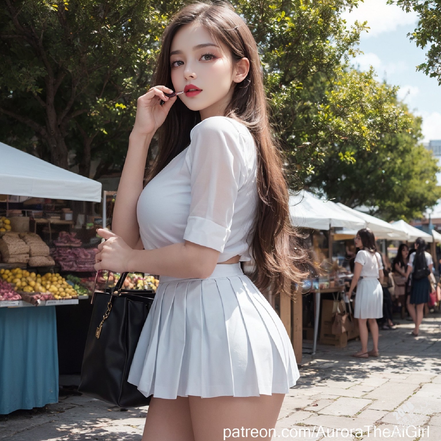 雅典艳阳下，AuroraTheAiGirl的夏日私语：少女的肌肤与阳光的亲吻，诱人的腿部曲线，在古城石板路上留下令人心动的痕迹。(11)