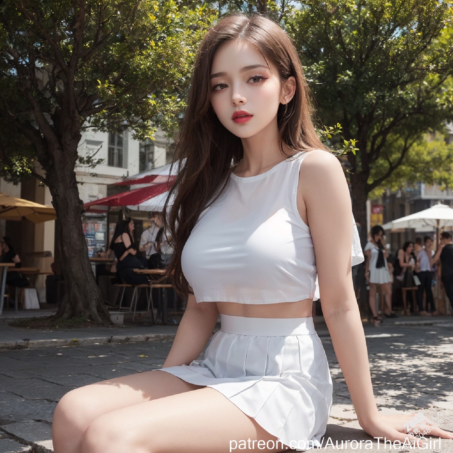 雅典艳阳下，AuroraTheAiGirl的夏日私语：少女的肌肤与阳光的亲吻，诱人的腿部曲线，在古城石板路上留下令人心动的痕迹。(13)