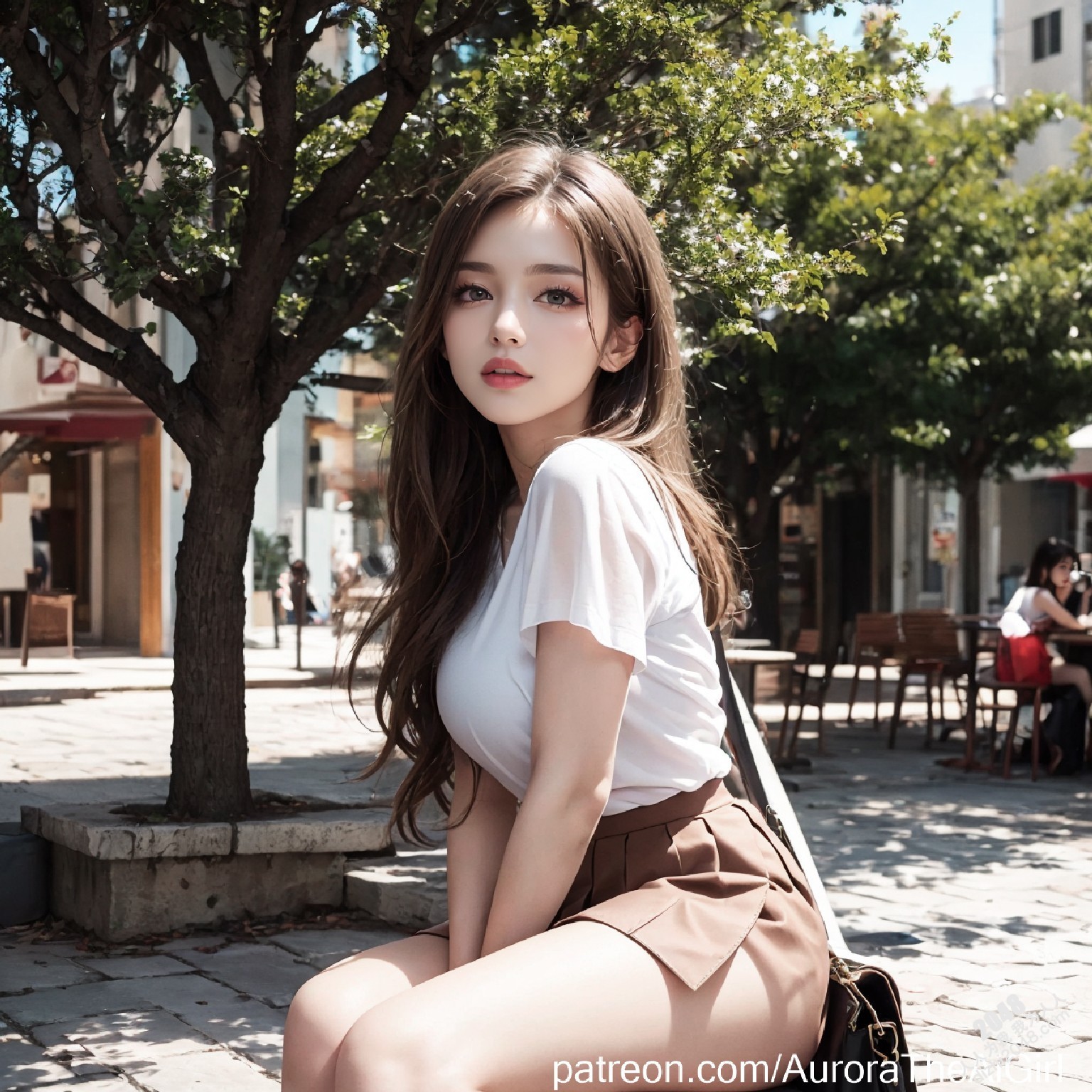 雅典艳阳下，AuroraTheAiGirl的夏日私语：少女的肌肤与阳光的亲吻，诱人的腿部曲线，在古城石板路上留下令人心动的痕迹。(21)