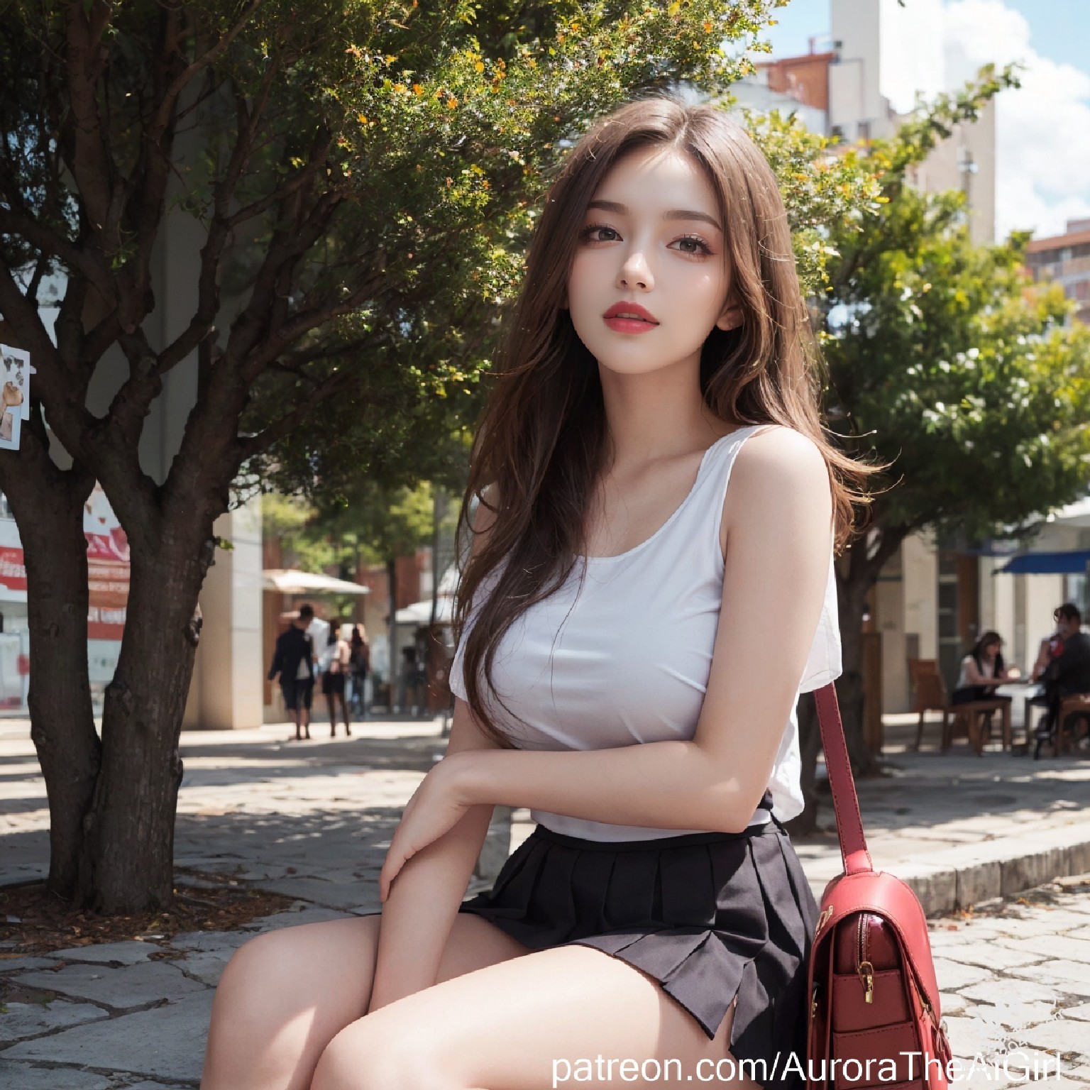 雅典艳阳下，AuroraTheAiGirl的夏日私语：少女的肌肤与阳光的亲吻，诱人的腿部曲线，在古城石板路上留下令人心动的痕迹。(25)