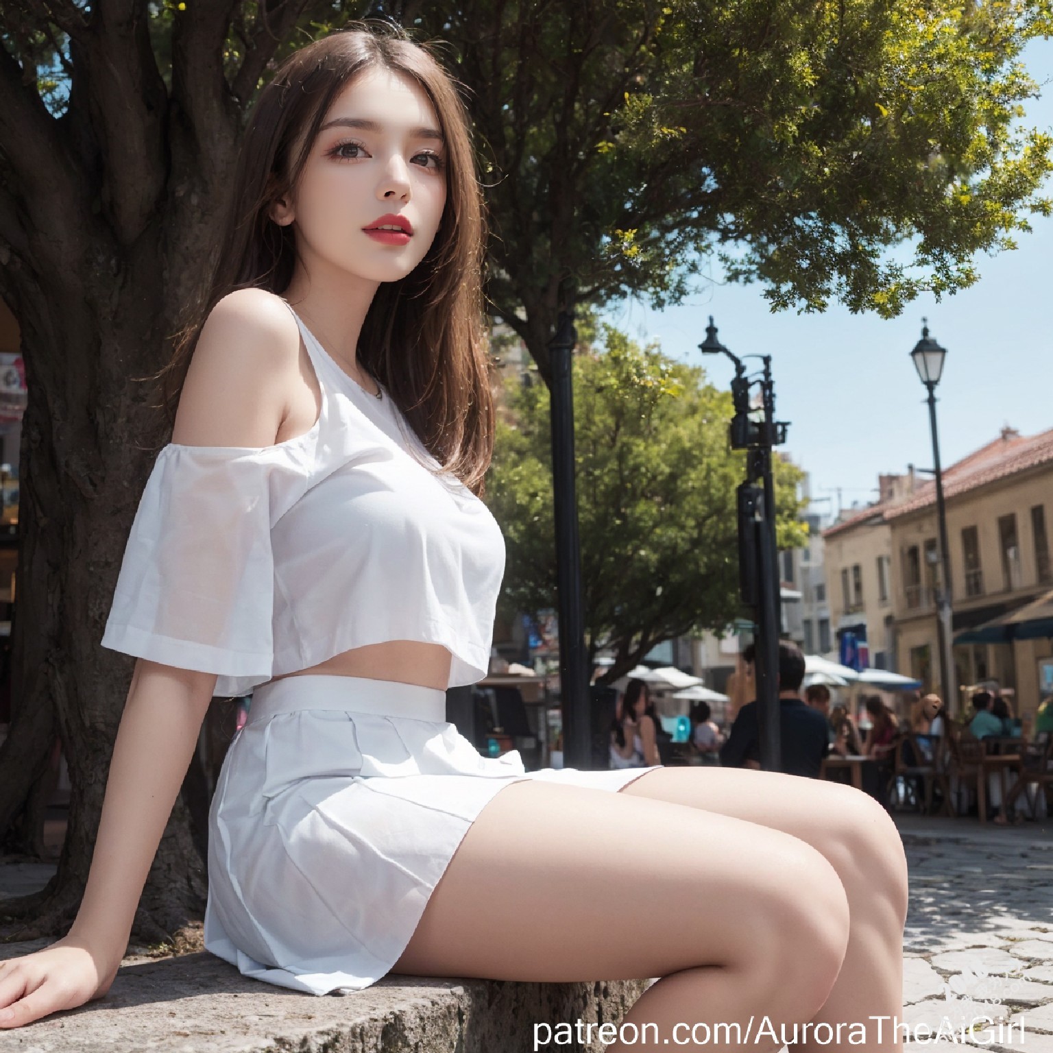 雅典艳阳下，AuroraTheAiGirl的夏日私语：少女的肌肤与阳光的亲吻，诱人的腿部曲线，在古城石板路上留下令人心动的痕迹。(28)