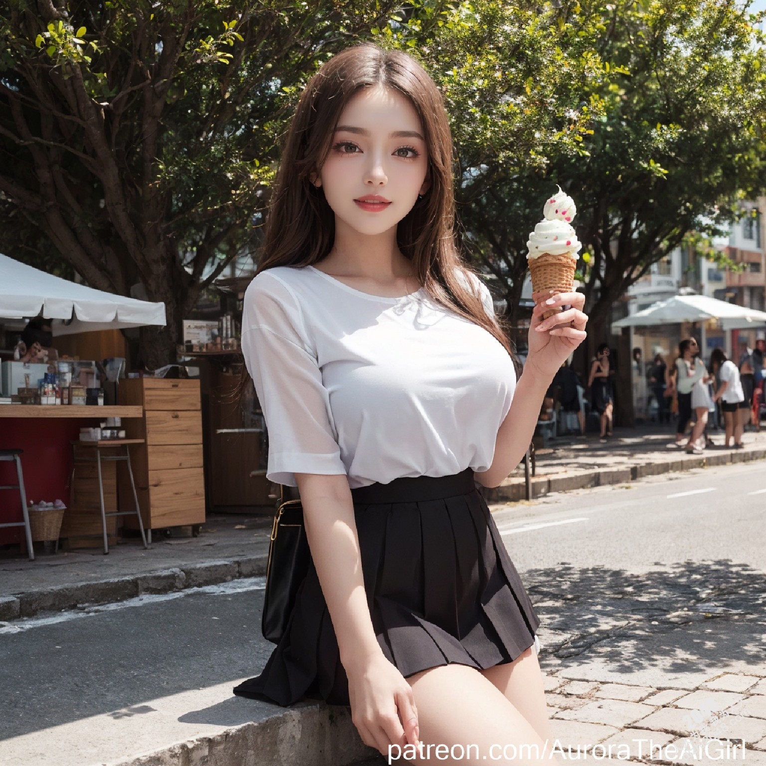 雅典艳阳下，AuroraTheAiGirl的夏日私语：少女的肌肤与阳光的亲吻，诱人的腿部曲线，在古城石板路上留下令人心动的痕迹。(30)