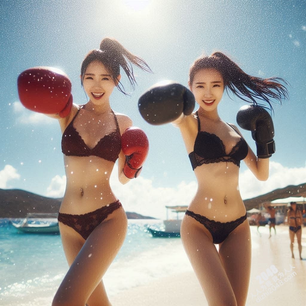 海滩拳击女神：性感比基尼下的火辣身材与力量，阳光沙滩上的致命诱惑，令人血脉喷张的搏击盛宴(24)