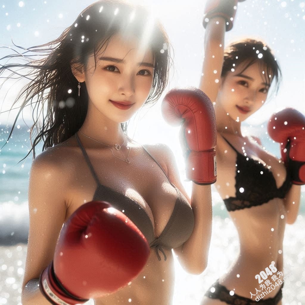 海滩拳击女神：性感比基尼下的火辣身材与力量，阳光沙滩上的致命诱惑，令人血脉喷张的搏击盛宴(28)