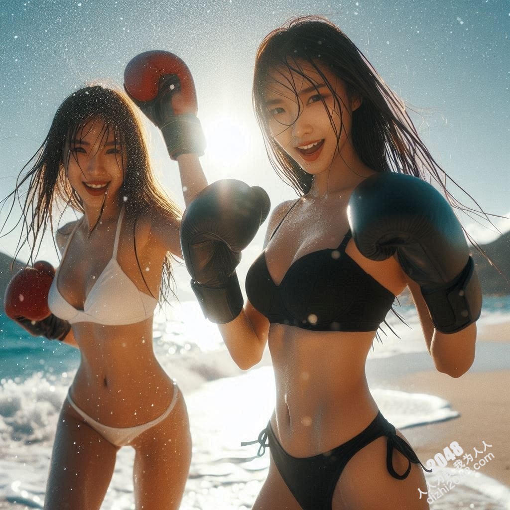海滩拳击女神：性感比基尼下的火辣身材与力量，阳光沙滩上的致命诱惑，令人血脉喷张的搏击盛宴(36)