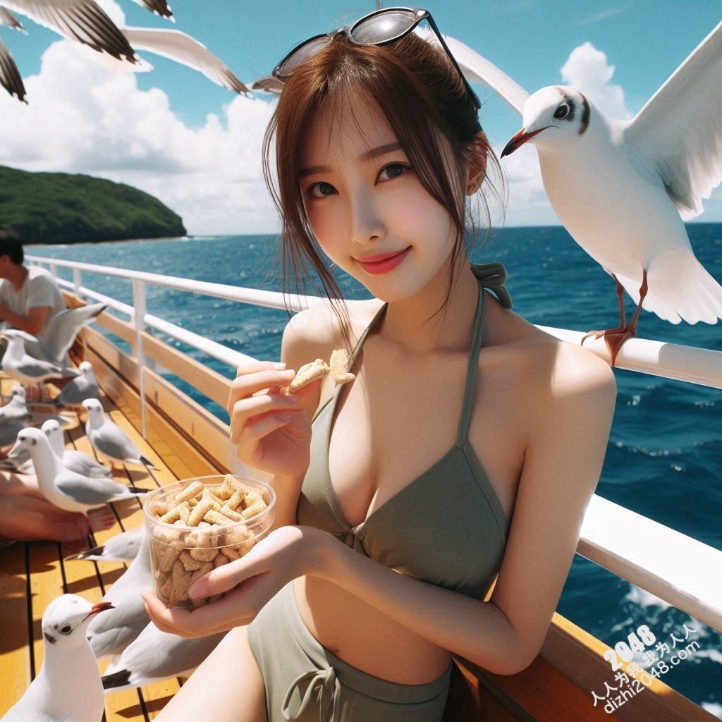 和妹子坐游轮，海风轻拂，粉嫩比基尼，若隐若现的曲线，浪漫海滩之旅，令人心动的身材与气质(34)