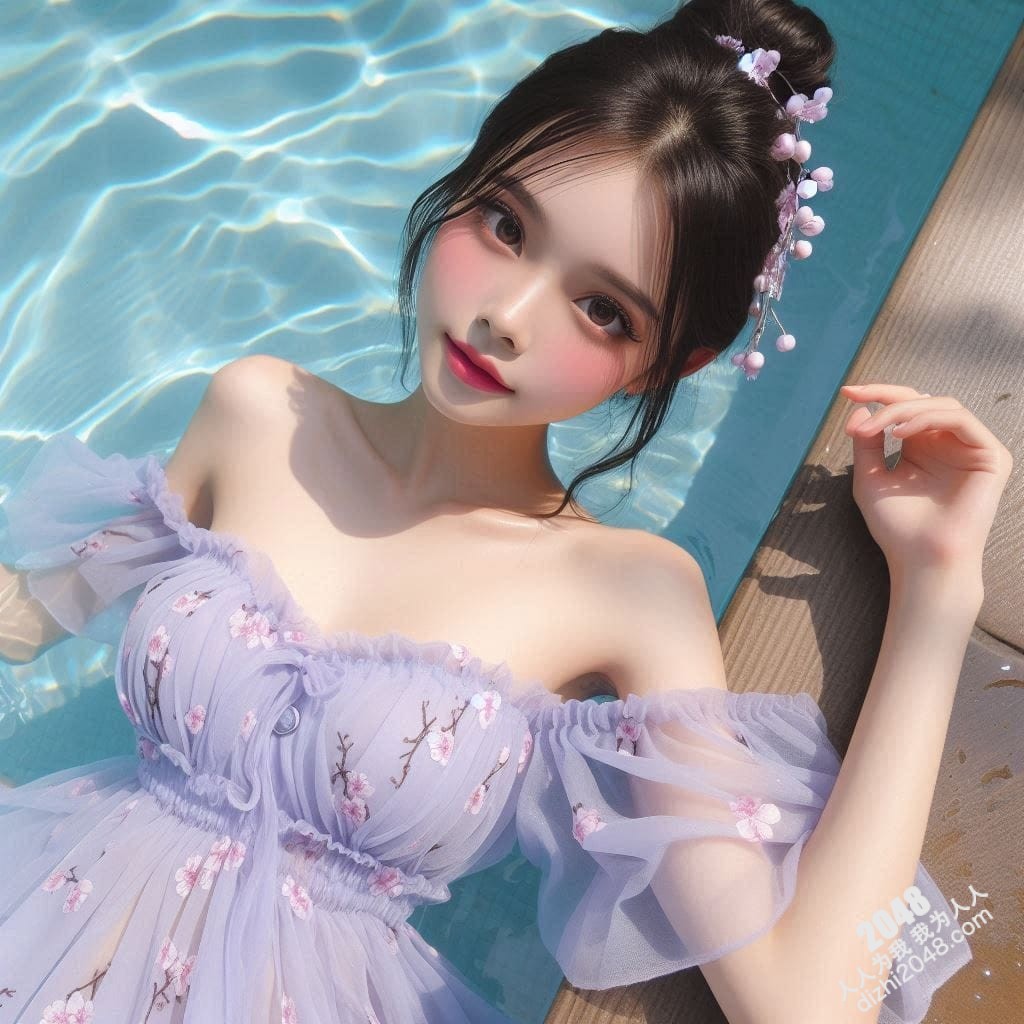 泳池边的樱花少女：诱人的曲线与青春的活力(10)