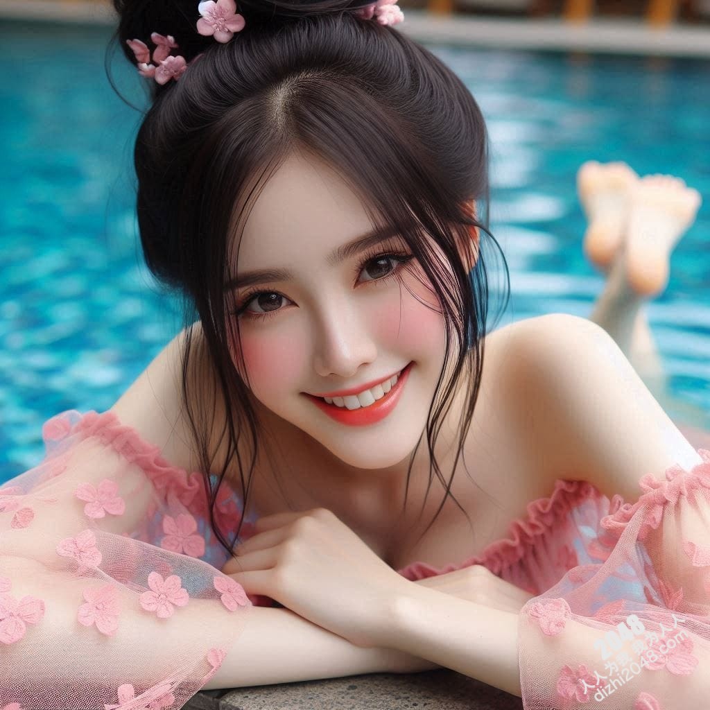 泳池边的樱花少女：诱人的曲线与青春的活力(19)