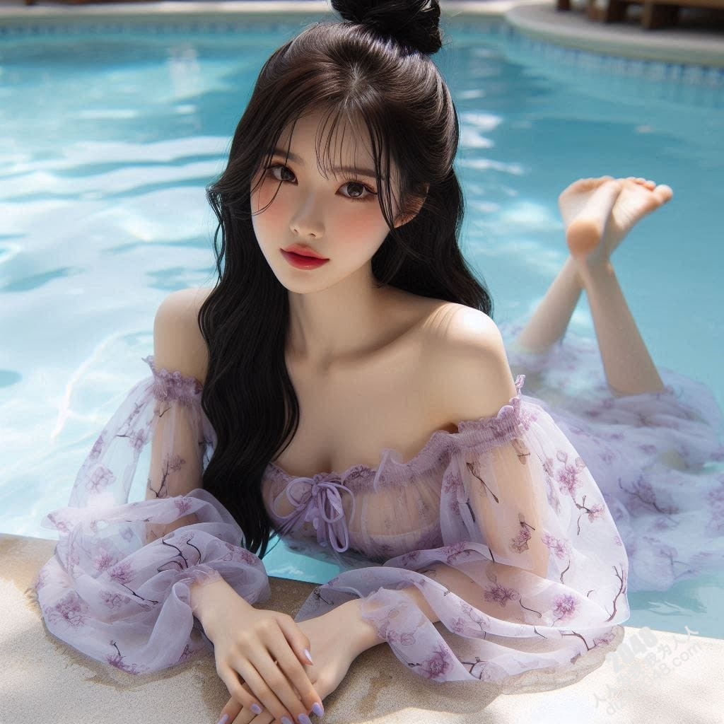 泳池边的樱花少女：诱人的曲线与青春的活力(27)