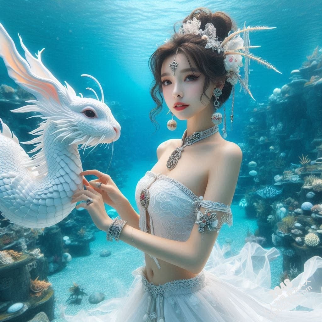 嫦娥海底魅影：月宫仙子深海私藏，绝美曲线诱惑无限(17)