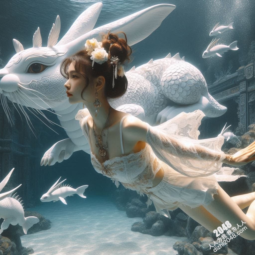嫦娥海底魅影：月宫仙子深海私藏，绝美曲线诱惑无限(19)