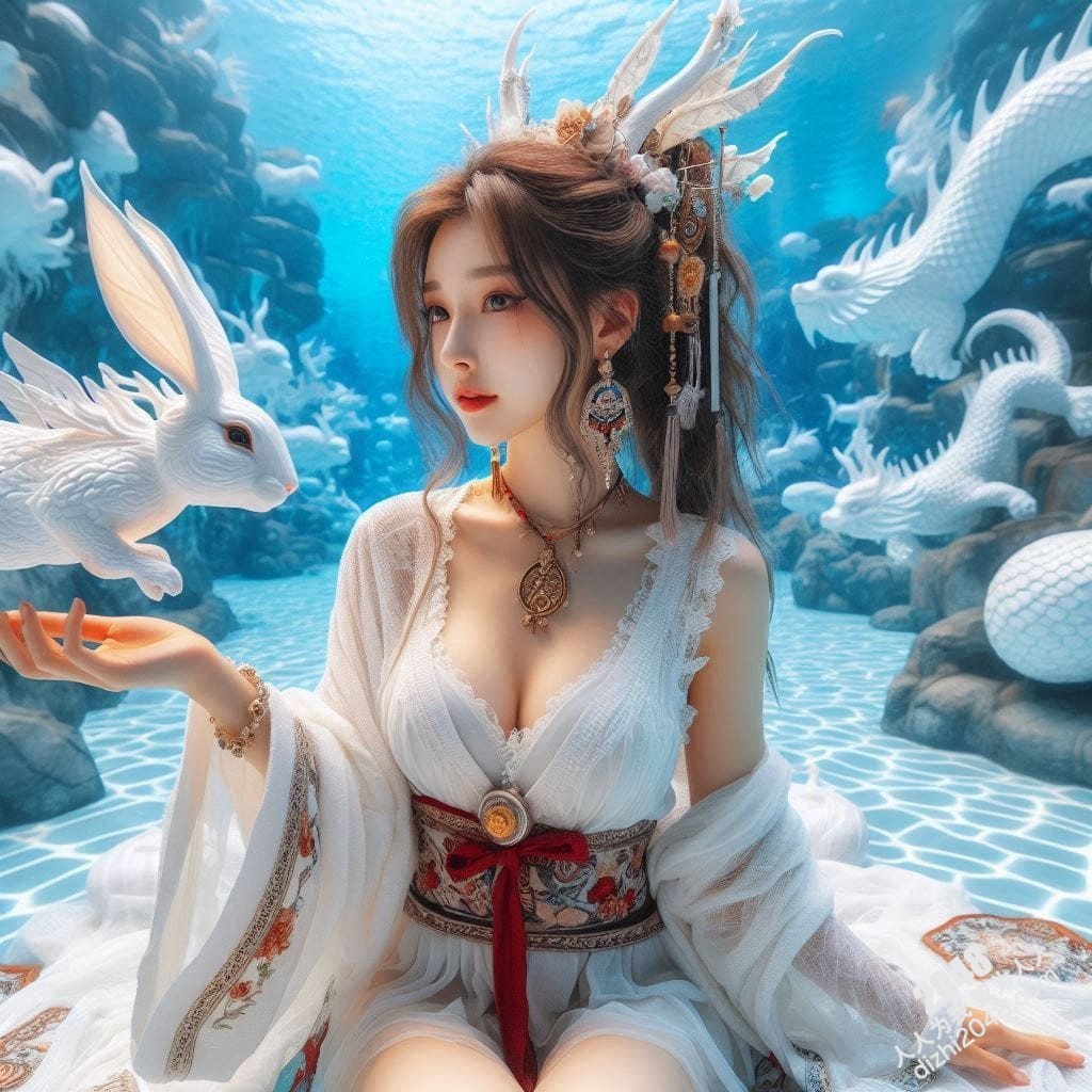 嫦娥海底魅影：月宫仙子深海私藏，绝美曲线诱惑无限(21)