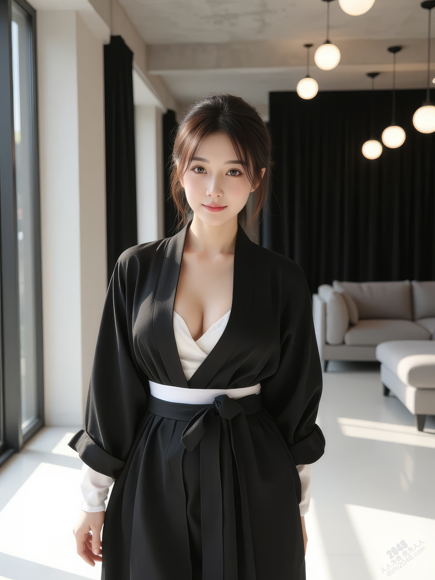 和服丽人持刀诱惑，都市侠女的神秘魅影(4)