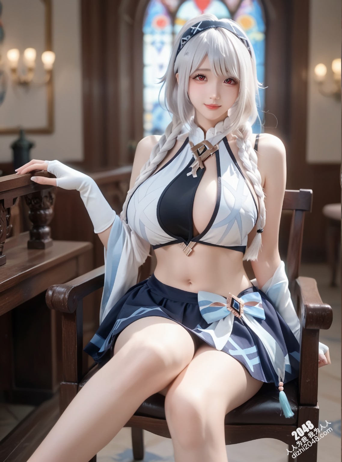 玛拉妮-原神cos：白丝兔女郎的诱惑，令人心动的原神角色扮演(5)